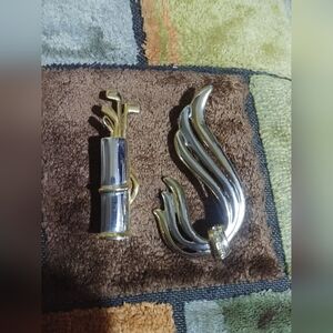 Gold and Silver Golf Brooch Set